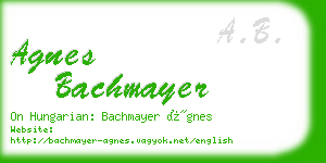 agnes bachmayer business card